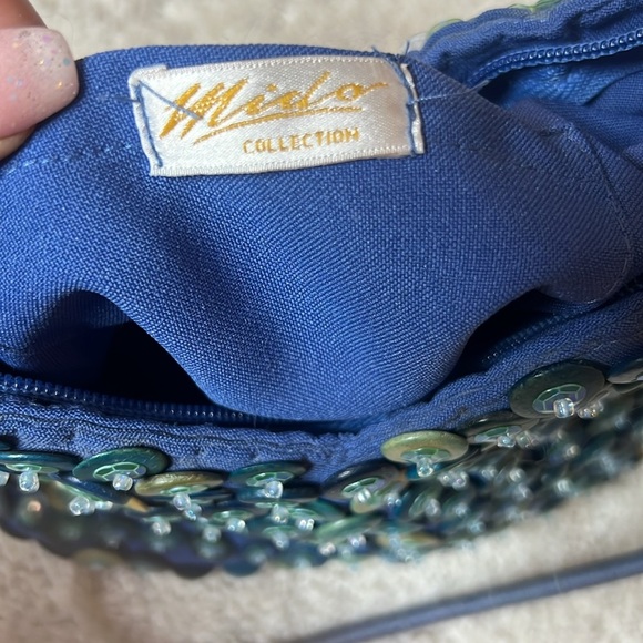 MIDO Sequin Handbag Beaded Floral Tassel Detail Mermaid Fairycore Statement Bag - Picture 9 of 11